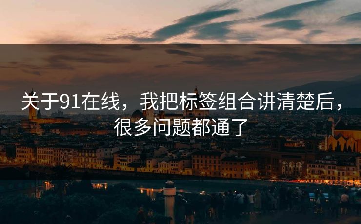 关于91在线，我把标签组合讲清楚后，很多问题都通了